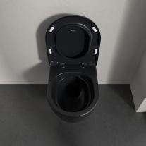 Vas WC suspendat Villeroy&Boch, Skyla CeramicPlus, TwistFlush, Combi-Pack, capac soft close, pure black